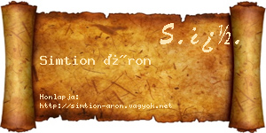 Simtion Áron névjegykártya