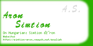 aron simtion business card